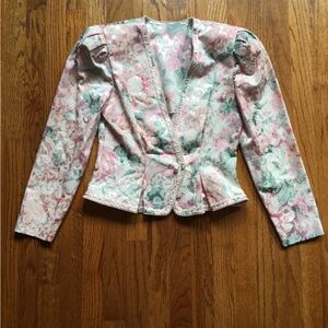 Vintage Floral Pearl Embroidered Jacket